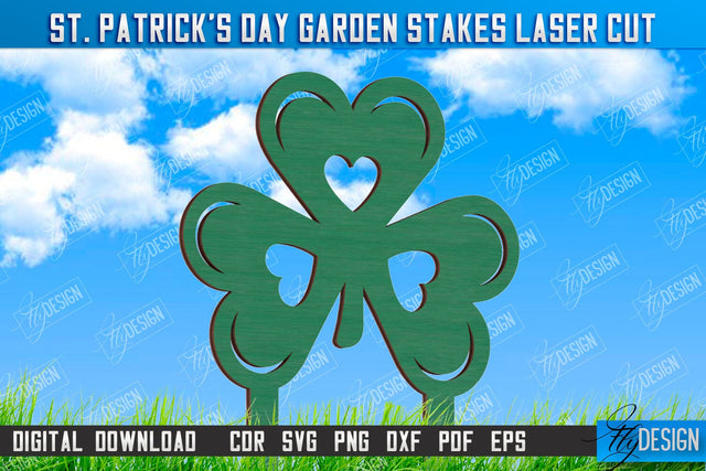 St. Patrick's Day Plant Stakes | Indoor Flowers Decoration | Garden Stake | Lawn Stake | CNC File SVG Fly Design 