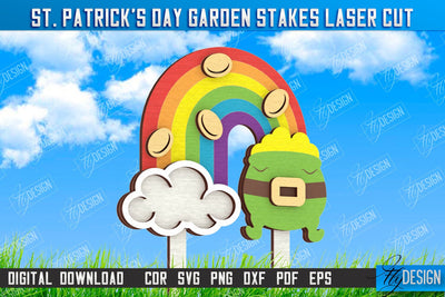 St. Patrick's Day Plant Stakes | Indoor Flowers Decoration | Garden Stake | Lawn Stake | CNC File SVG Fly Design 