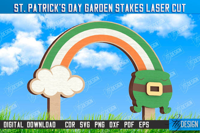 St. Patrick's Day Plant Stakes | Indoor Flowers Decoration | Garden Stake | Lawn Stake | CNC File SVG Fly Design 