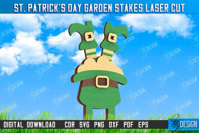 St. Patrick's Day Plant Stakes | Indoor Flowers Decoration | Garden Stake | Lawn Stake | CNC File SVG Fly Design 