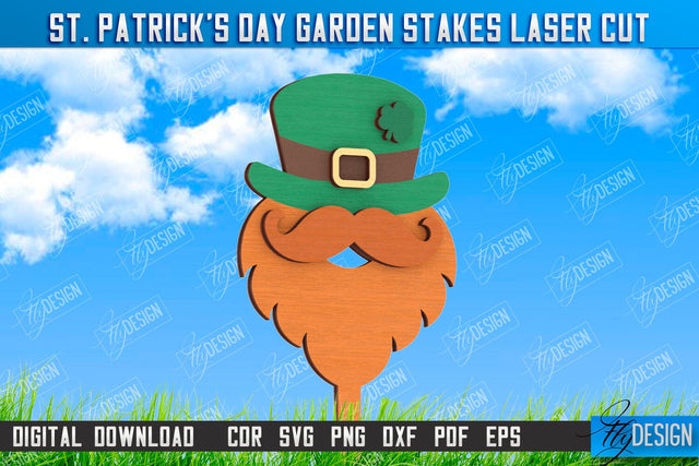 St. Patrick's Day Plant Stakes | Indoor Flowers Decoration | Garden Stake | Lawn Stake | CNC File SVG Fly Design 