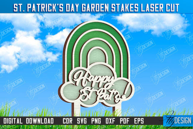 St. Patrick's Day Plant Stakes | Indoor Flowers Decoration | Garden Stake | Lawn Stake | CNC File SVG Fly Design 
