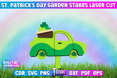 St. Patrick's Day Plant Stakes | Indoor Flowers Decoration | Garden Stake | Lawn Stake | CNC File SVG The T Store Design 