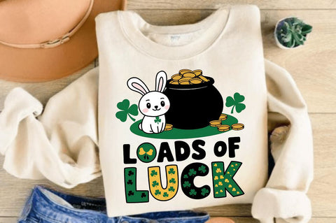 St. Patrick's Day PNG Loads of Luck Sublimation Design Sublimation Regulrcrative 