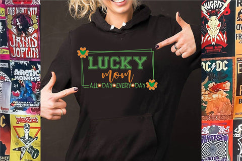 St Patrick's Day PNG, Lucky Mom All Day,Funny St Patrick's png, St Patrick's Day png, Irish Shamrock png, Sublimation Creativeart88 