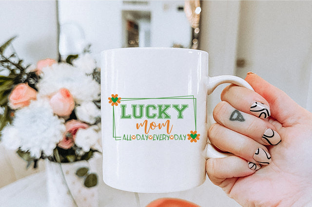 St Patrick's Day PNG, Lucky Mom All Day,Funny St Patrick's png, St Patrick's Day png, Irish Shamrock png, Sublimation Creativeart88 