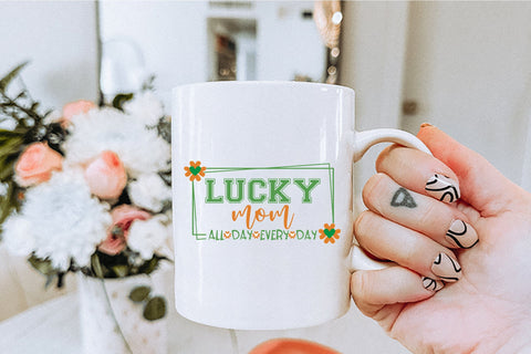 St Patrick's Day PNG, Lucky Mom All Day,Funny St Patrick's png, St Patrick's Day png, Irish Shamrock png, Sublimation Creativeart88 