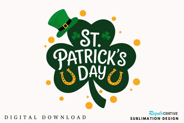 St Patricks Day PNG Shamrock Sublimation Design Sublimation Regulrcrative 