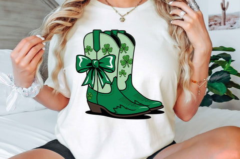 St Patricks Day PNG Western Cowgirl Sublimation Design Sublimation Regulrcrative 