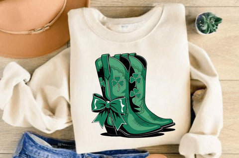 St Patricks Day PNG Western Cowgirl Sublimation Design Sublimation Regulrcrative 