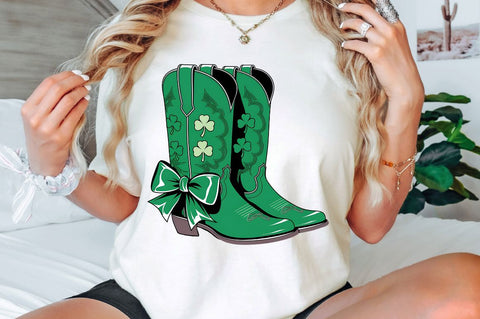 St Patricks Day PNG Western Cowgirl Sublimation Design Sublimation Regulrcrative 