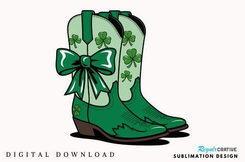 St Patricks Day PNG Western Cowgirl Sublimation Design Sublimation Regulrcrative 