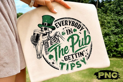 St Patricks Day Pub Tipsy Skeleton PNG SVG DesignDestine 