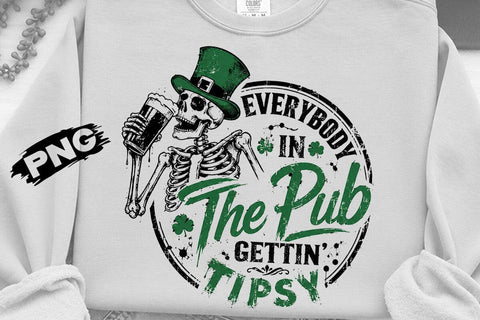 St Patricks Day Pub Tipsy Skeleton PNG SVG DesignDestine 