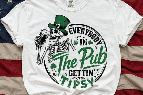 St Patricks Day Pub Tipsy Skeleton PNG SVG DesignDestine 