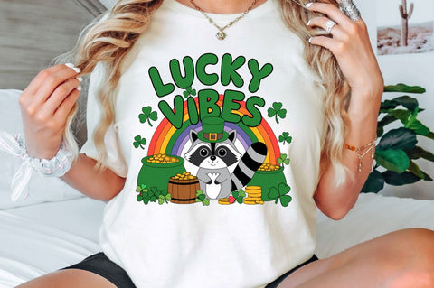 St. Patrick's Day Raccoon PNG Raccoon Sublimation Design Sublimation Regulrcrative 
