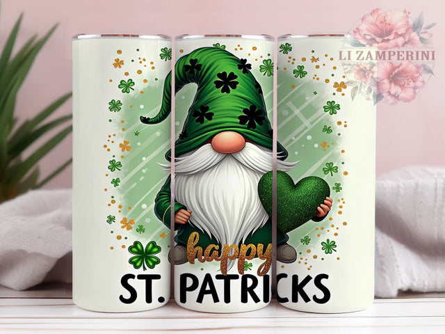 St. Patrick's Day Shamrock Gnome Tumbler Wrap, Happy St. Patrick's Day Drinkware, 20oz Tumbler Wrap, Sublimation Mug, Shamrock Gnome Gift, Irish Decor, Festive Drinkware Sublimation Li Zamperini 