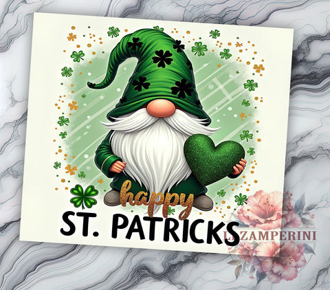 St. Patrick's Day Shamrock Gnome Tumbler Wrap, Happy St. Patrick's Day Drinkware, 20oz Tumbler Wrap, Sublimation Mug, Shamrock Gnome Gift, Irish Decor, Festive Drinkware Sublimation Li Zamperini 
