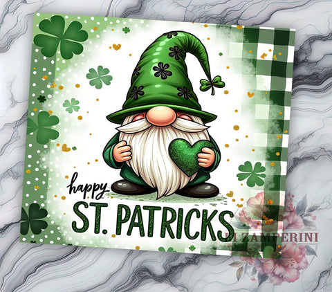 St. Patrick's Day Shamrock Gnome Tumbler Wrap, Happy St. Patrick's Day Drinkware, 20oz Tumbler Wrap, Sublimation Mug, Shamrock Gnome Gift, Irish Decor, Festive Drinkware Sublimation Li Zamperini 