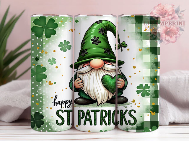 St. Patrick's Day Shamrock Gnome Tumbler Wrap, Happy St. Patrick's Day Drinkware, 20oz Tumbler Wrap, Sublimation Mug, Shamrock Gnome Gift, Irish Decor, Festive Drinkware Sublimation Li Zamperini 