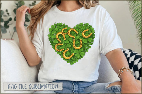 St. Patrick's Day Shamrock Heart PNG Sublimation Shetara Begum 