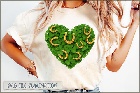 St. Patrick's Day Shamrock Heart PNG Sublimation Shetara Begum 