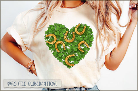 St. Patrick's Day Shamrock Heart PNG Sublimation Shetara Begum 