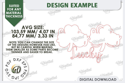 St Patrick's Day Shamrock Laser Cut. Lucky Charm Tiered Tray SVG SVG Evgenyia Guschina 