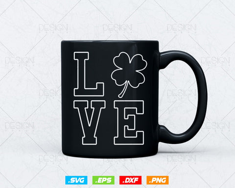 St Patricks Day Shamrock Lucky Love Svg Png Files, Clover Cool Saint Patricks Day Green Irish Festival Holiday T-Shirts, Instant Download SVG DesignDestine 