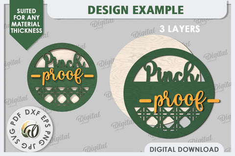 St Patrick's Day Sign Laser Cut. Lucky Charm Tiered Tray SVG SVG Evgenyia Guschina 