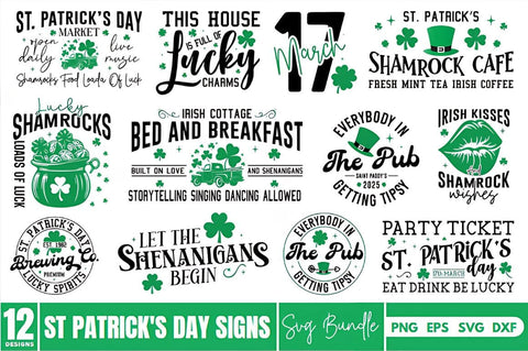 St Patrick's Day Sign SVG Bundle SVG Regulrcrative 
