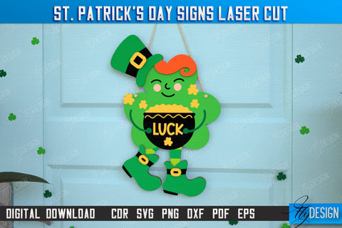St. Patrick's Day Signs Bundle | Wall Decor | St Patrick's Day Symbols | CNC Files SVG Fly Design 