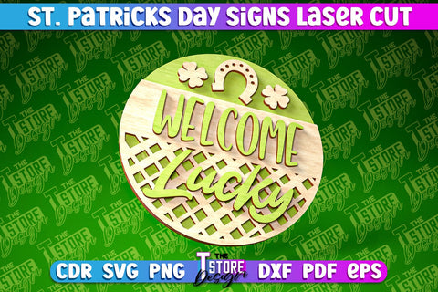 St. Patrick’s Day Signs Laser Cut | Laser Cut Design | CNC Files SVG The T Store Design 