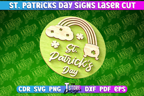 St. Patrick’s Day Signs Laser Cut | Laser Cut Design | CNC Files SVG The T Store Design 