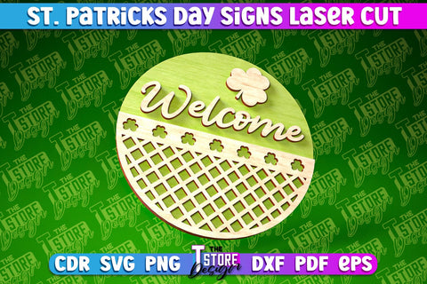 St. Patrick’s Day Signs Laser Cut | Laser Cut Design | CNC Files SVG The T Store Design 