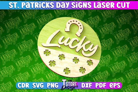 St. Patrick’s Day Signs Laser Cut | Laser Cut Design | CNC Files SVG The T Store Design 