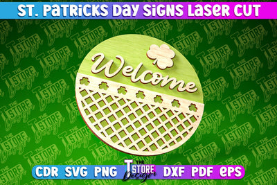 St. Patrick’s Day Signs Laser Cut | Laser Cut Design | CNC Files SVG The T Store Design 