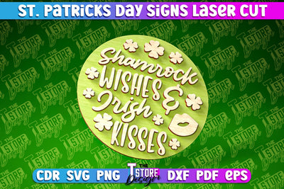 St. Patrick’s Day Signs Laser Cut | Laser Cut Design | CNC Files SVG The T Store Design 