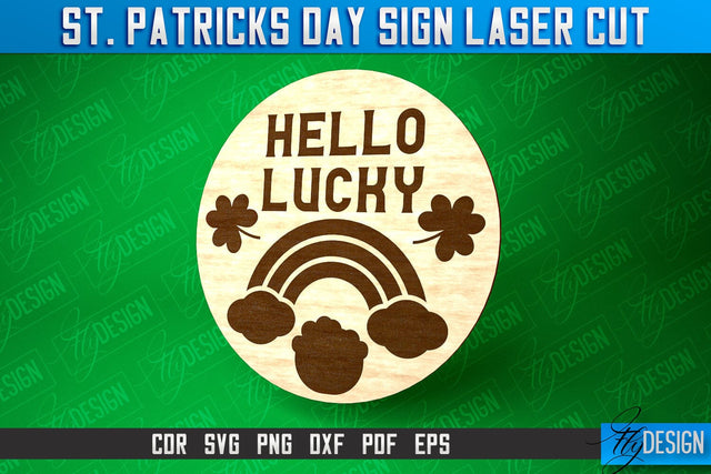 St. Patricks Day Signs Laser Cut | Laser Cut SVG Design | CNC Files SVG Fly Design 