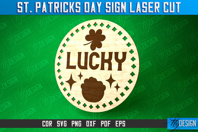 St. Patricks Day Signs Laser Cut | Laser Cut SVG Design | CNC Files SVG Fly Design 