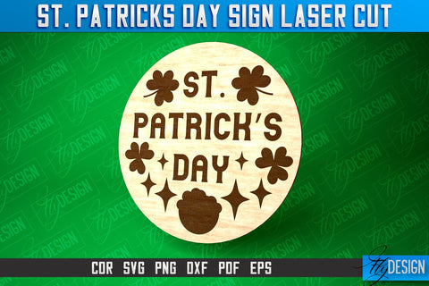 St. Patricks Day Signs Laser Cut | Laser Cut SVG Design | CNC Files SVG Fly Design 