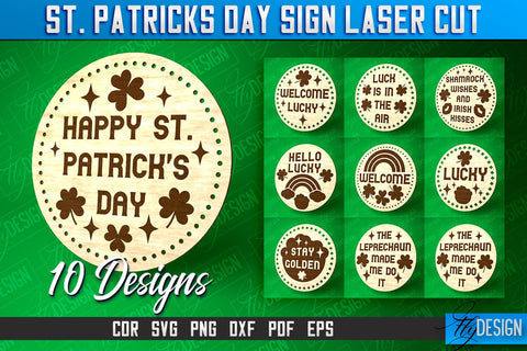 St. Patricks Day Signs Laser Cut | Laser Cut SVG Design | CNC Files SVG Fly Design 