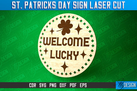 St. Patricks Day Signs Laser Cut | Laser Cut SVG Design | CNC Files SVG Fly Design 