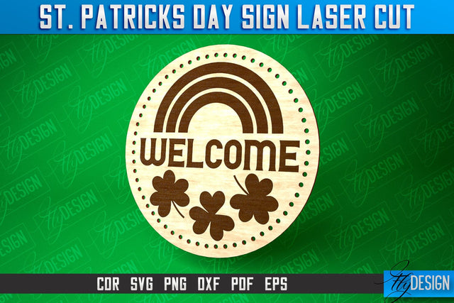 St. Patricks Day Signs Laser Cut | Laser Cut SVG Design | CNC Files SVG Fly Design 