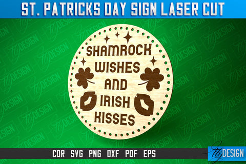 St. Patricks Day Signs Laser Cut | Laser Cut SVG Design | CNC Files SVG Fly Design 