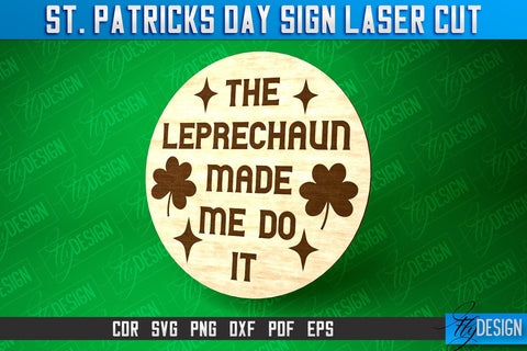 St. Patricks Day Signs Laser Cut | Laser Cut SVG Design | CNC Files SVG Fly Design 