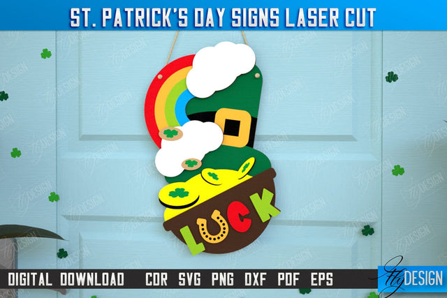 St. Patrick's Day Signs | Wall Decor | St Patrick's Day Symbols | CNC File SVG Fly Design 