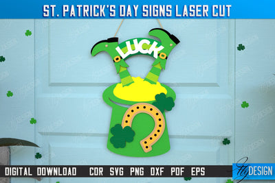 St. Patrick's Day Signs | Wall Decor | St Patrick's Day Symbols | CNC File SVG Fly Design 