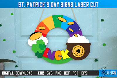 St. Patrick's Day Signs | Wall Decor | St Patrick's Day Symbols | CNC File SVG Fly Design 