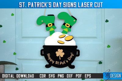 St. Patrick's Day Signs | Wall Decor | St Patrick's Day Symbols | CNC File SVG Fly Design 